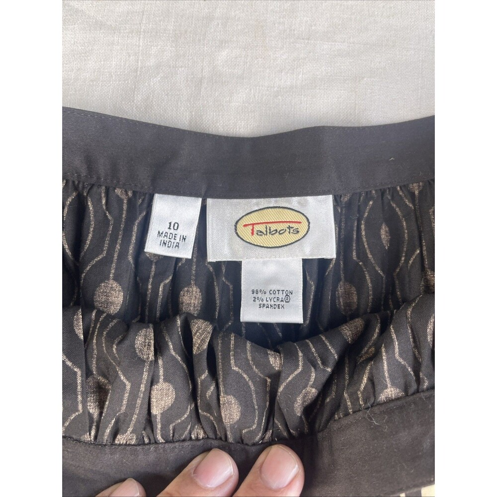 Talbots A-Line Black and Cream Patterned Skirt Size 10 - Picture 2 of 6